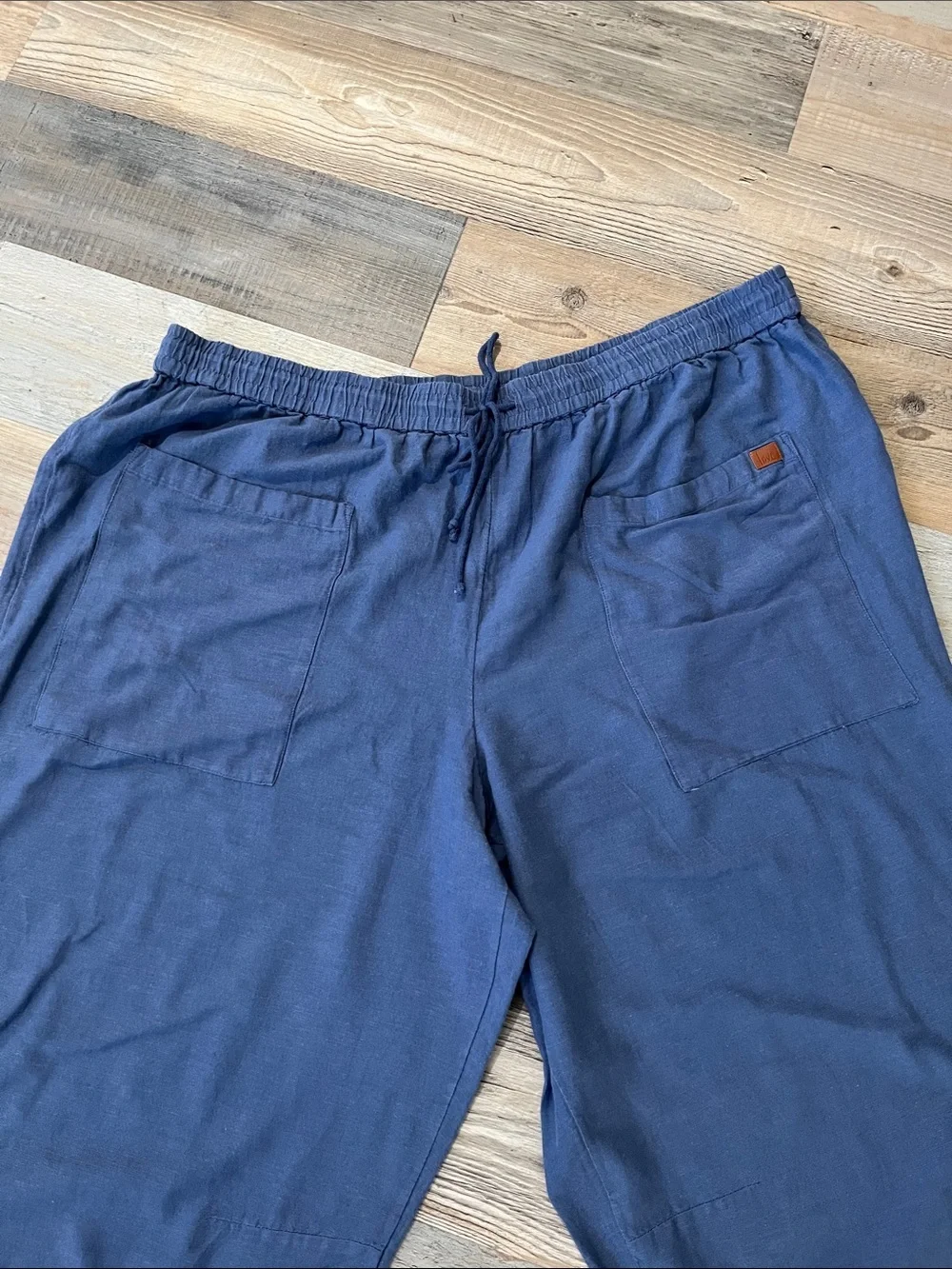 Peace Love World Women’s Indigo Drawstring Jogger Pants Sz 2X Casual TC0454